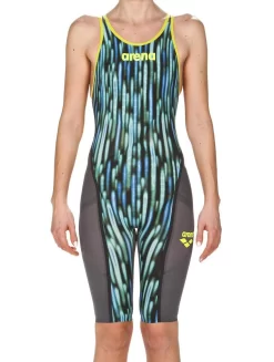 Combinaison De Natation Femme Arena Carbon Ultra Edition 2018 Dos Ouvert Blue Drops Fluo/ Yellow