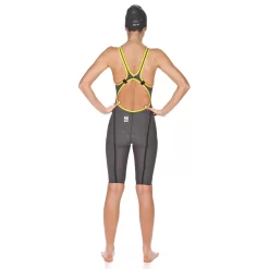 Combinaison De Natation Femme Arena Carbon Ultra Edition 2018 Dos Ouvert Blue Drops Fluo/ Yellow -Swim Zone Soldes 001660765 007 2 1