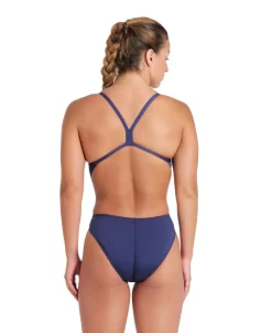 Maillot De Bain Arena Femme Team Dos Challenge Uni Bleu Marine Et Blanc -Swim Zone Soldes 004766 750 womens team swimsuit challenge solid 002 o