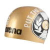 Bonnet Silicone De Natation Arena Poolish Moulded Disc Record Gold