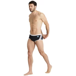Maillot De Bain Arena Homme Arena ICONS Black White -Swim Zone Soldes arena icons solid swim low waist short black white 7 1251075
