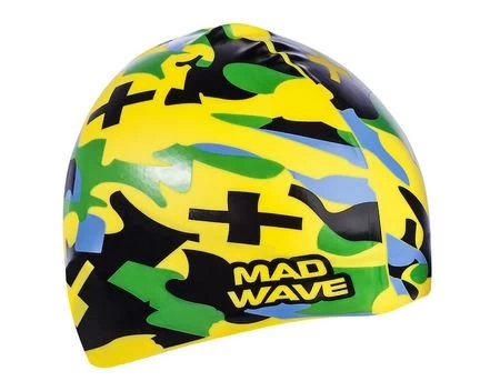Bonnet Silicone De Natation Madwave CAMOUFLAGE Jaune 1 Bonnet Silicone De Natation Madwave CAMOUFLAGE Jaune