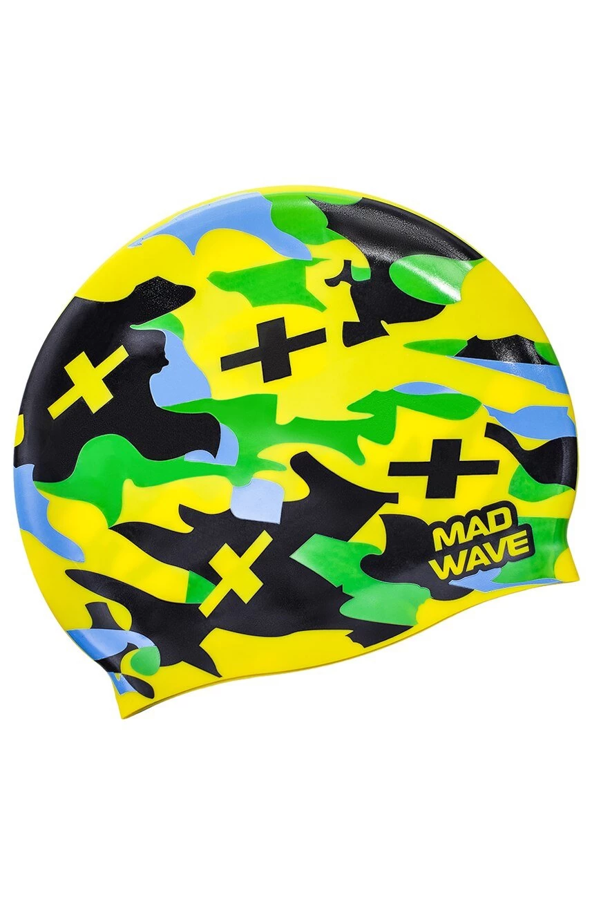 Bonnet Silicone De Natation Madwave CAMOUFLAGE Jaune 2 Bonnet Silicone De Natation Madwave CAMOUFLAGE Jaune – Image 2