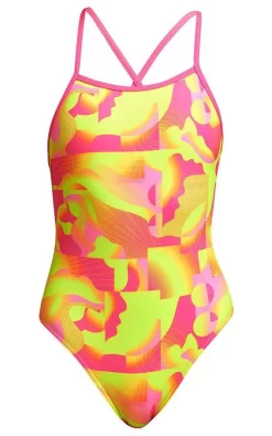Maillot De Bain Funkita Fille Tie Me Tight - Pinged Pink -Swim Zone Soldes pinged pink girls3