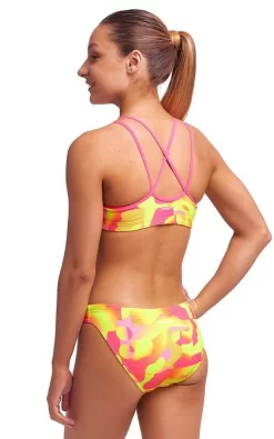 Maillot De Bain Funkita 2 Pièces Fille Criss Cross - Pinged Pink -Swim Zone Soldes pinged pink girls 2p 2